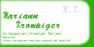 mariann krompiger business card